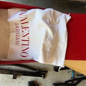 Valentino White Drawstring Dust Bag with Red Logo
